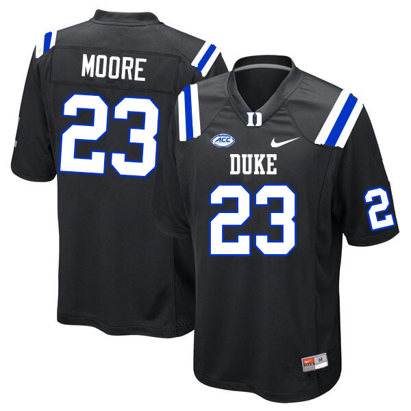 Men #23 Terry Moore Duke Blue Devils College Football Jerseys Sale-Black - Click Image to Close